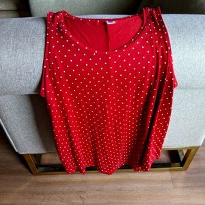 Red polka dot tank top